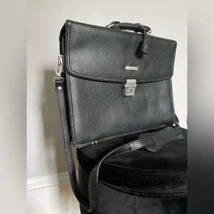 Brooks Brothers Black Briefcase Laptop Bag